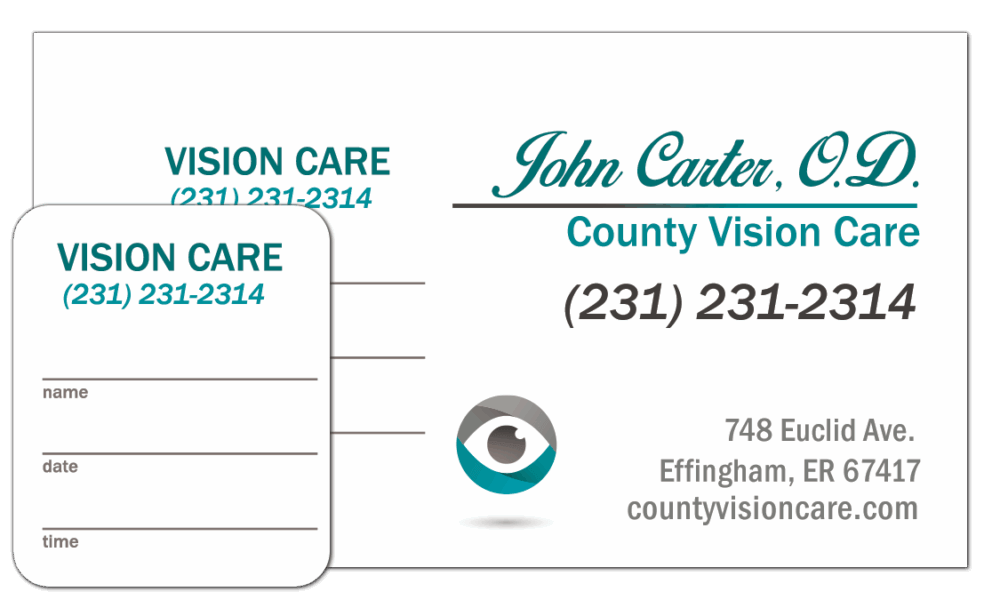 OPTOMETRY APPOINTMENT CARDS