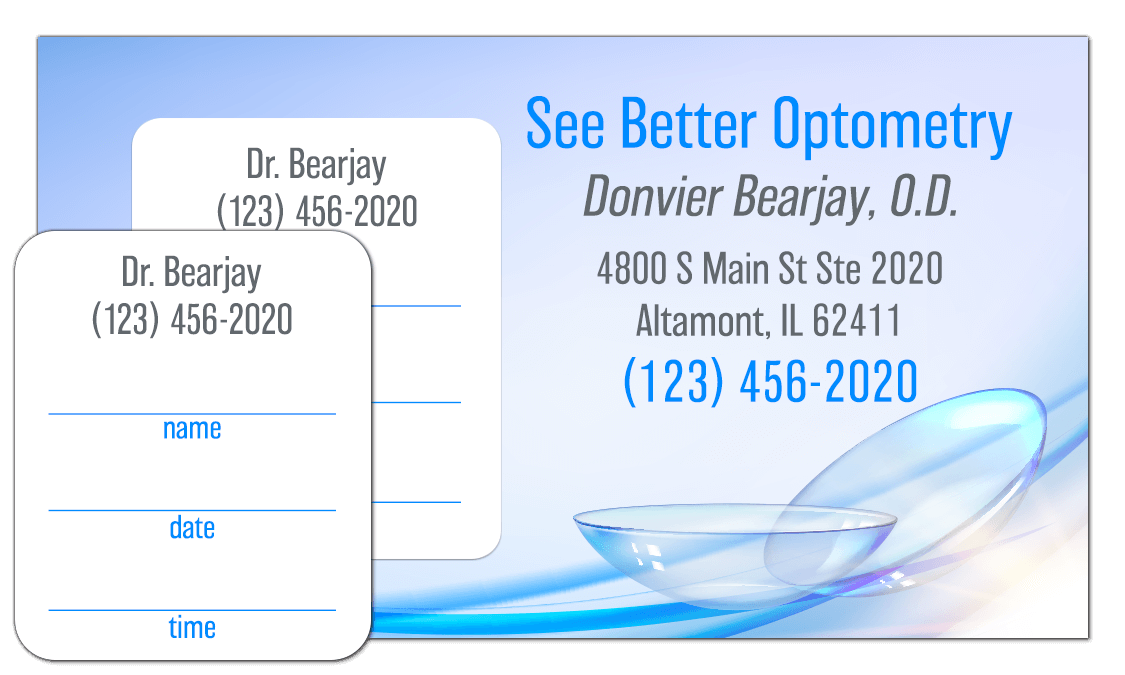 OPTOMETRY APPOINTMENT CARDS